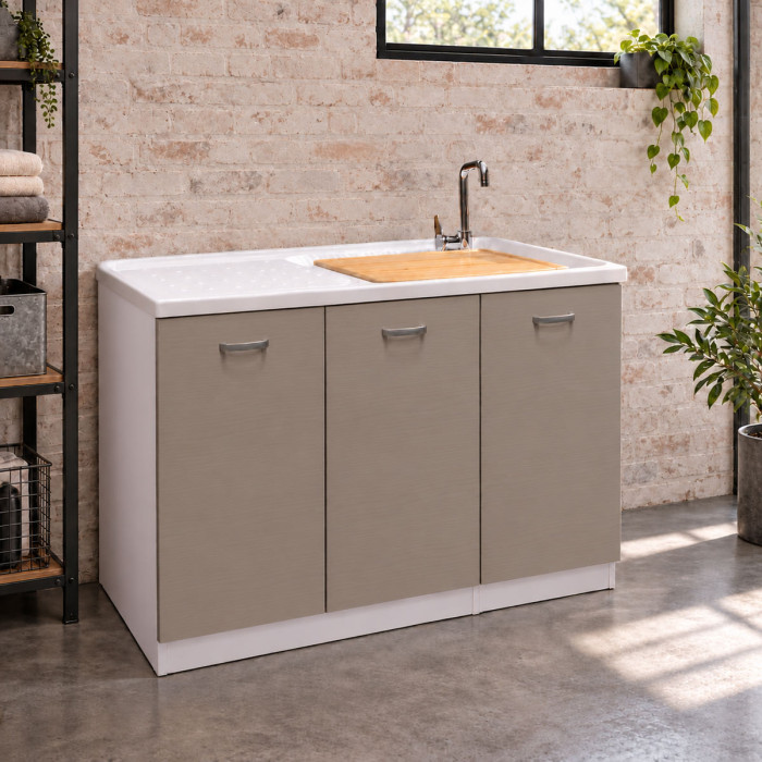 Mobile lavatoio coprilavatrice SFERA2 SX 124 cm visone