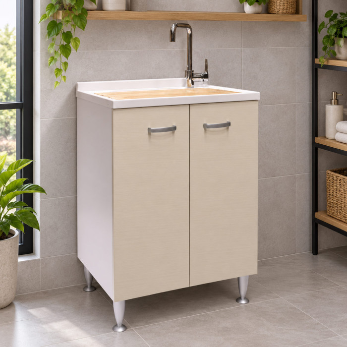 Mobile lavatoio SFERA2 60x60 cm con ante avana
