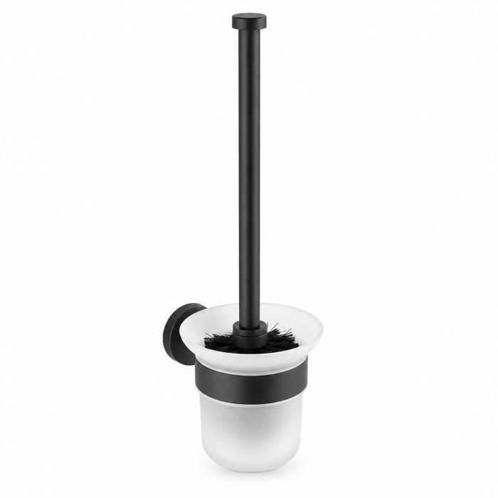 Portascopino WC BIRO da parete in acciaio nero opaco