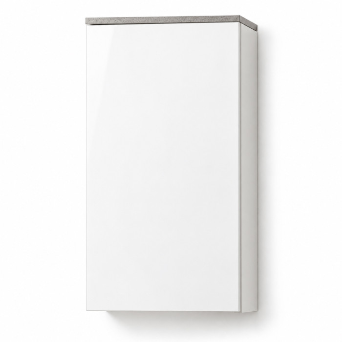 Pensile contenitore bagno bianco e cemento dal design moderno