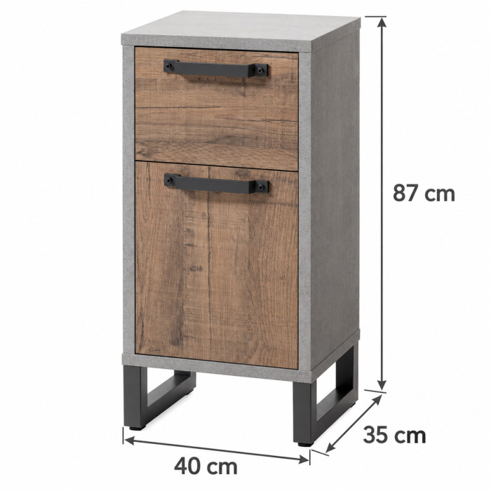 Mobile bagno INDUS 40×35×87 cm con anta e cassetto