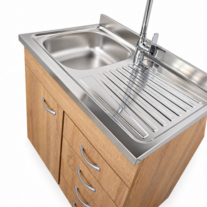 Mobile cucina 80 cm con cassettiera laterale destra