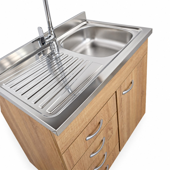 Mobile cucina rovere Well con cassettiera a sinistra e anta laterale