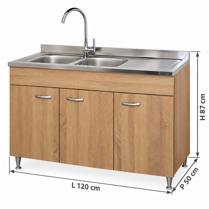 Dimensioni mobile sottolavello BASIC 120 × 50 × 87 cm