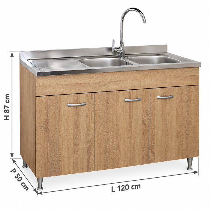 Dimensioni mobile sottolavello BASIC 120 × 50 × 87 cm