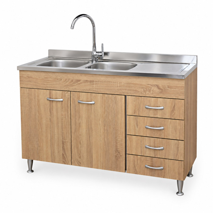 Composizione cucina Made in Italy con due vasche e due ante