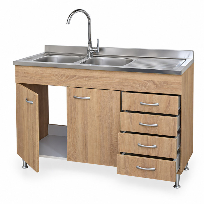 Mobile cucina rovere Well con cassettiera destra e due ante