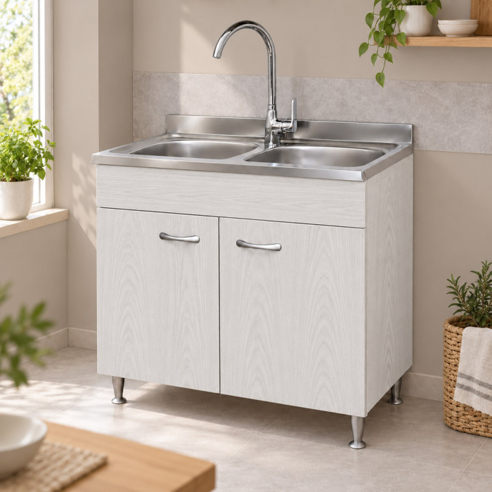 Sottolavello BASIC Frassino Moiré ambientato in cucina moderna