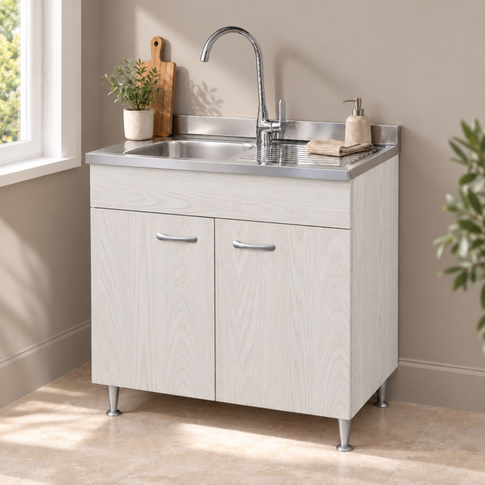 Sottolavello BASIC Frassino Moiré ambientato in cucina moderna