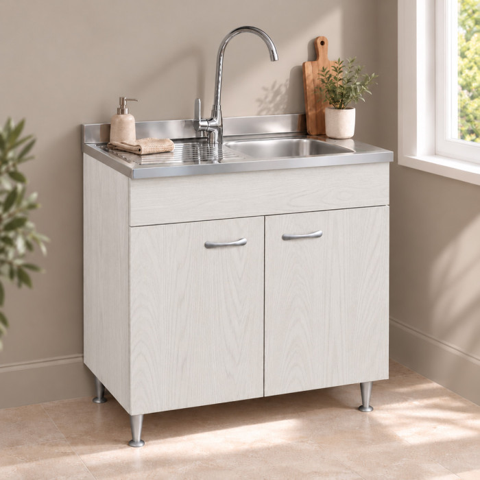 Sottolavello BASIC Frassino Moiré ambientato in cucina moderna