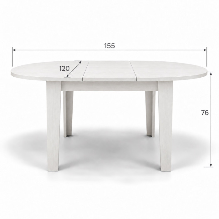 Tavolo tondo allungabile ARTUR Ø 120 cm Bianco Frassinato