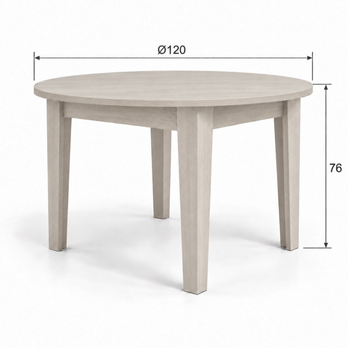 Tavolo rotondo ARTUR con gambe robuste inclinate