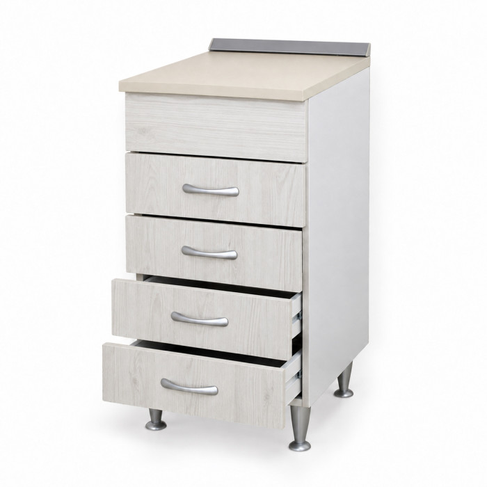 Base cucina 40 cm con quattro cassetti aperti
