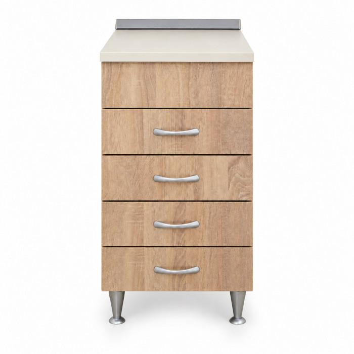Cassettiera cucina effetto rovere con top e alzatina