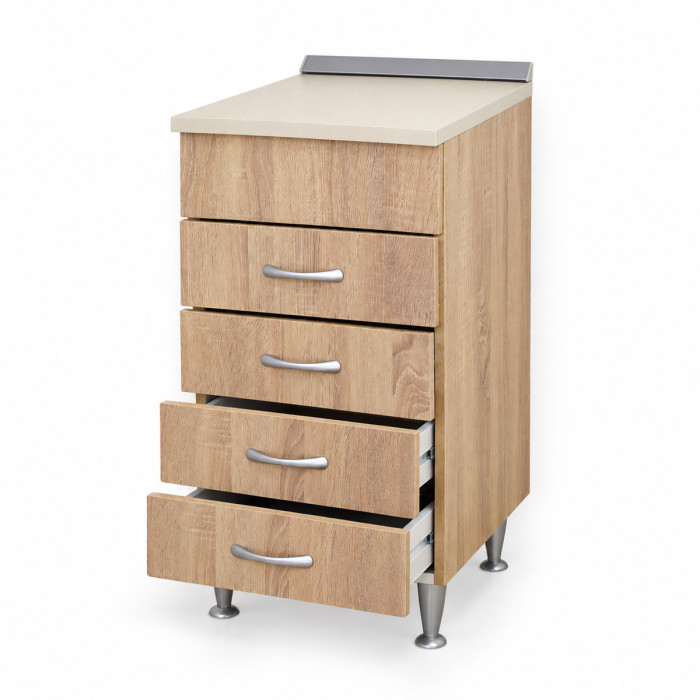 Base cucina da 40 cm con quattro cassetti aperti