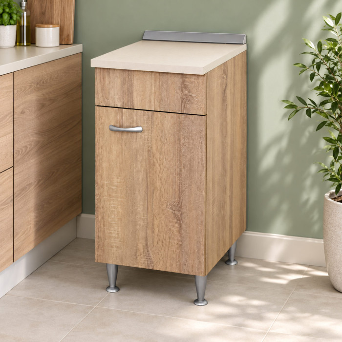 Mobile base cucina BASIC 40 cm Rovere Well con anta destra