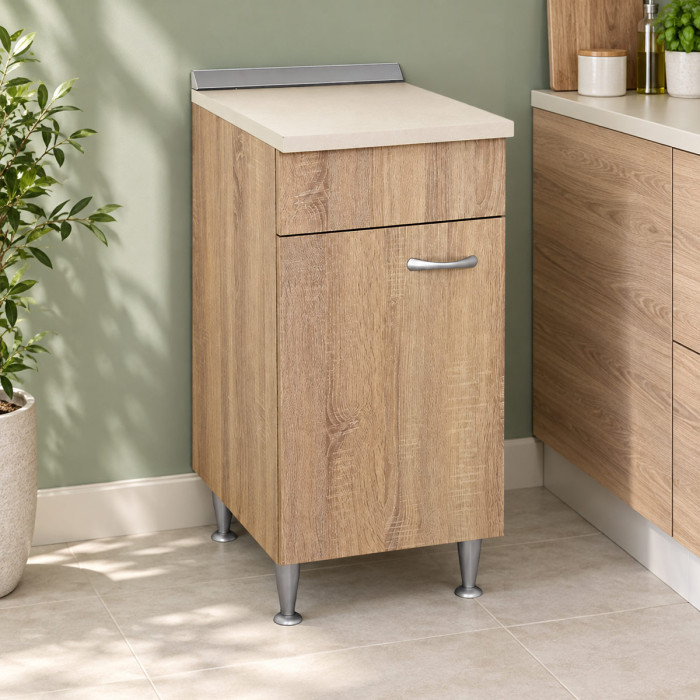 Mobile base cucina BASIC 40 cm Rovere Well con anta sinistra
