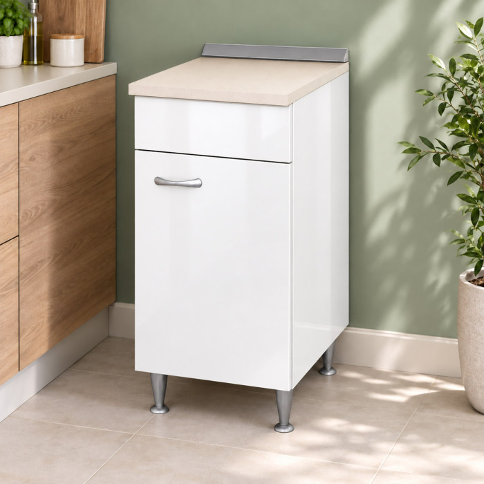 Mobile base cucina BASIC Bianco 40 cm con anta destra