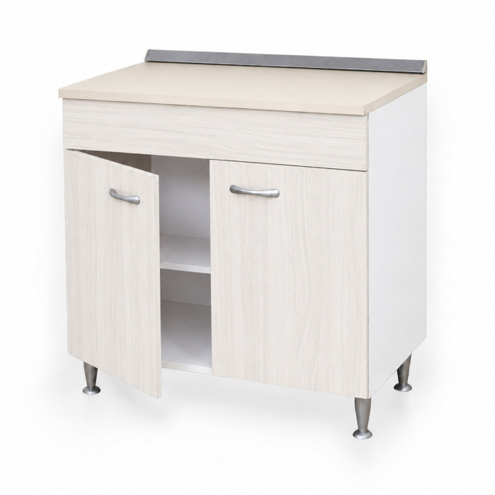 Base cucina Frassino Moiré con ripiano interno, top e alzatina