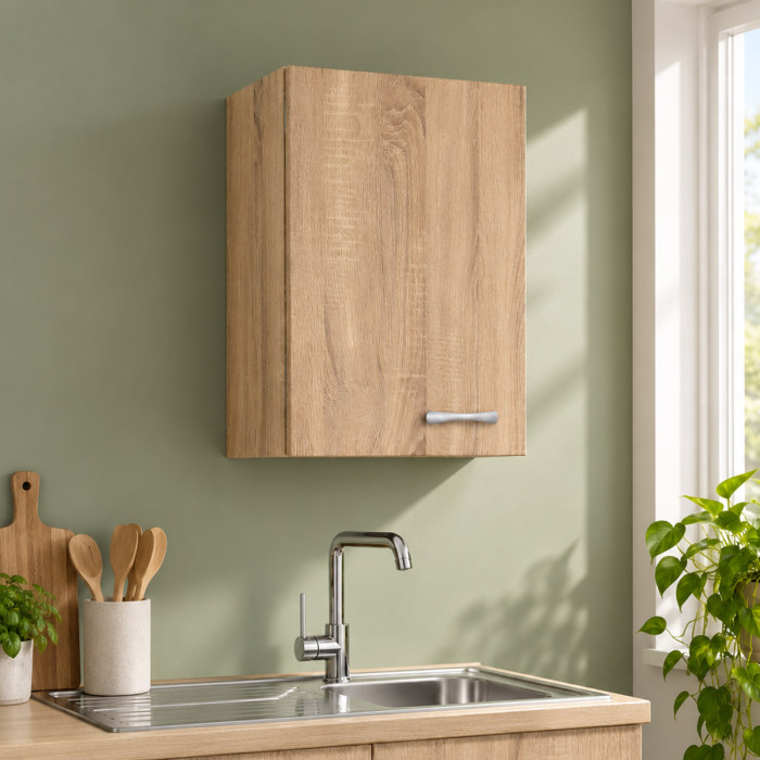 Pensile BASIC Rovere Well ambientato in cucina moderna