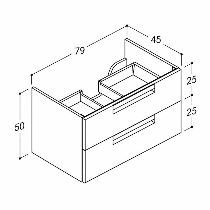 Mobile bagno sospeso Althea mod. Seven 80 col. quercia chiara