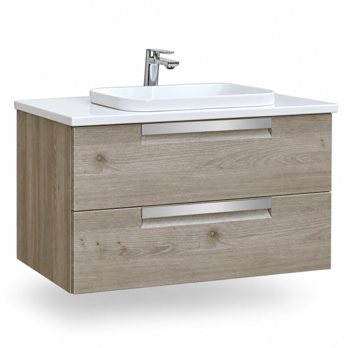 Mobile bagno sospeso SEVEN 80 cm effetto quercia chiara