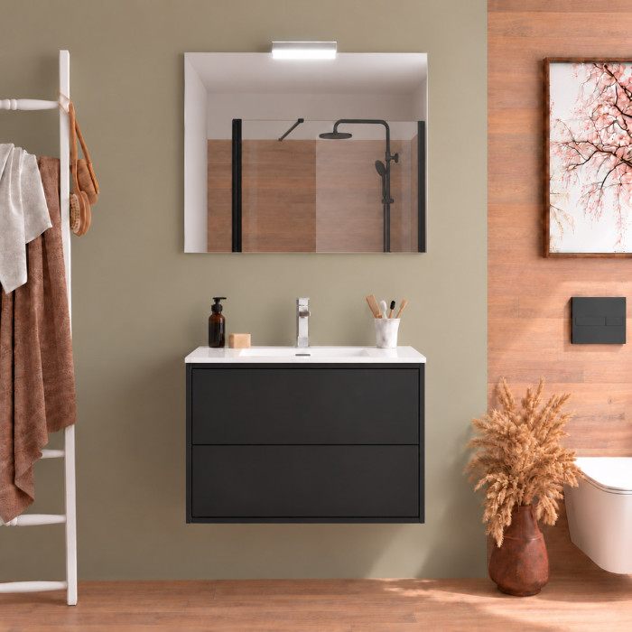 Mobile bagno completo PHIL 80 cm nero opaco