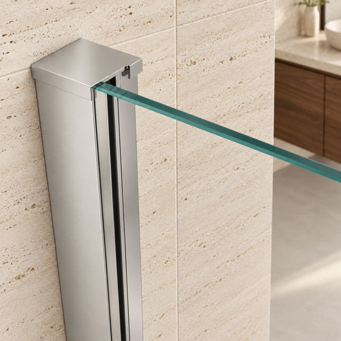 Walk-In EXTRA 138–140×H195 cm con braccetto simil acciaio
