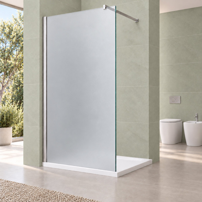 Parete doccia senza porta 78–80×H195 cm in cristallo satinato