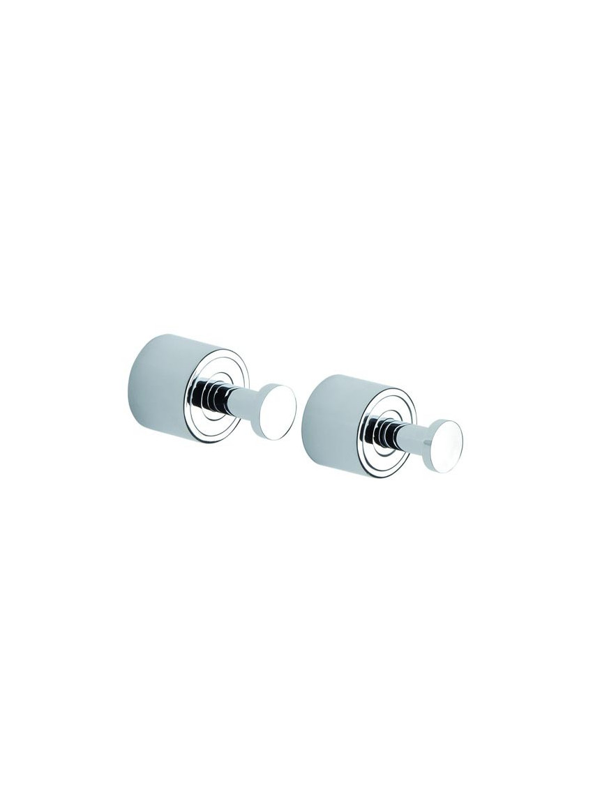 Coppia appendini appendiabiti in ottone cromato serie Enjoy