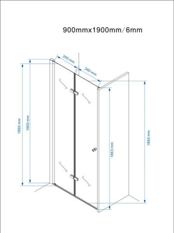 Porta per nicchia doccia apertura libro / soffietto