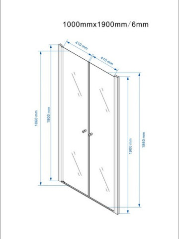 Porta doccia mod. Saloon in cristallo trasparente 6 mm