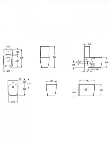 EPOCA-Sanitari-bagno-filomuro-wc-monoblocco-sedile-soft-close-bidet-ceramica-design-classico