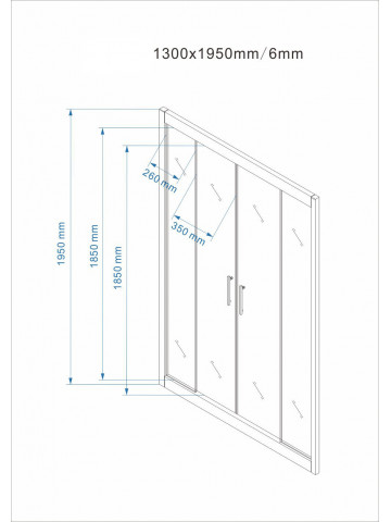Box doccia 2 lati ingresso frontale cristallo trasparente 6mm (varie misure) H 195 cm