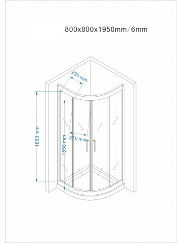 Box cabina doccia angolare curvo cm 80x80 cristallo 6mm trasparente