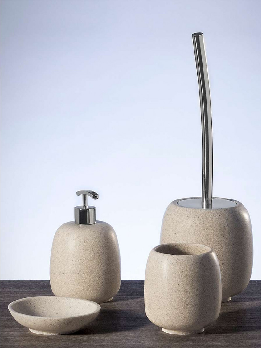 Set accessori bagno Dispenser dosatore sapone liquido d'appoggio serie Syl  colore Ardesia