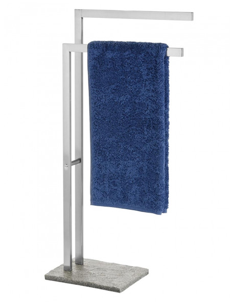 Piantana portasalviette 2 bracci acciaio inox satinato base poliresina mod. Granit Piantana portasalviette 2 bracci acciaio inox satinato base poliresina mod. Granit