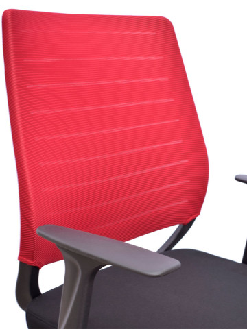 Poltrona ufficio sedia girevole con rotelle scrivania studio mod. Sirio col. Nero/Rosso