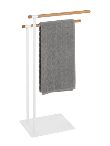 Piantana portasalviette a 2 bracci in acciaio colore Bianco mod. Blancos