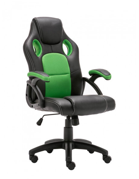 Poltrona Gaming ufficio sedia gioco girevole rotelle Adam Nero/Verde