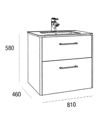 Mobile bagno sospeso completo cm 80 Essence Bianco