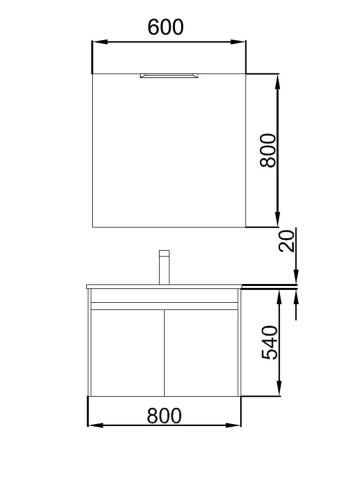 Mobile bagno in legno cm 80 Noja Grigio opaco design moderno