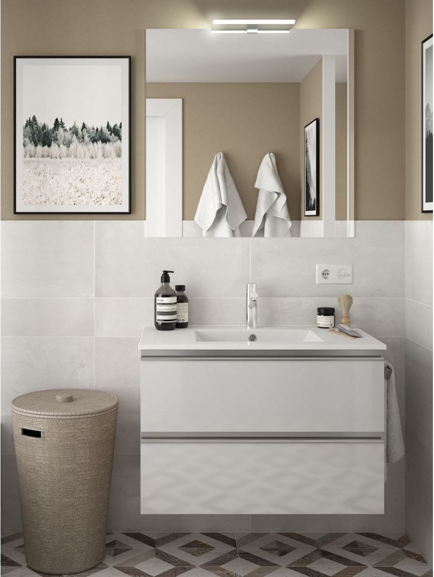 Mobile completo sospeso cm 80 Bianco lucido Mod. Spirit 800