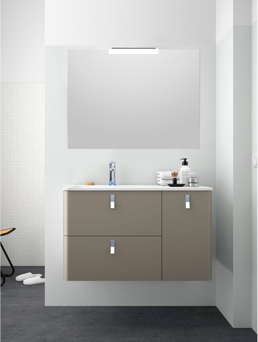 Mobile bagno design moderno sospeso cm 90 Uniiq talpa opaco.