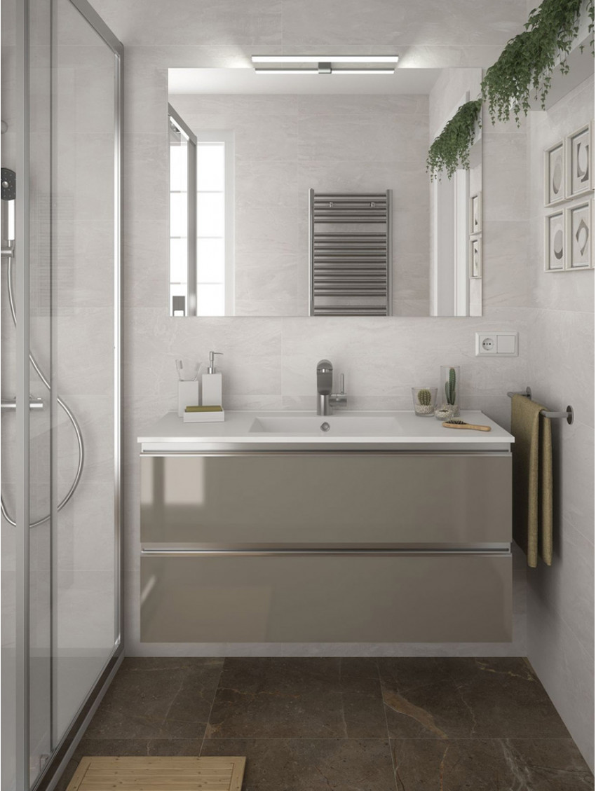 Mobile completo sospeso cm 80 taupe lucido Mod. Spirit 800