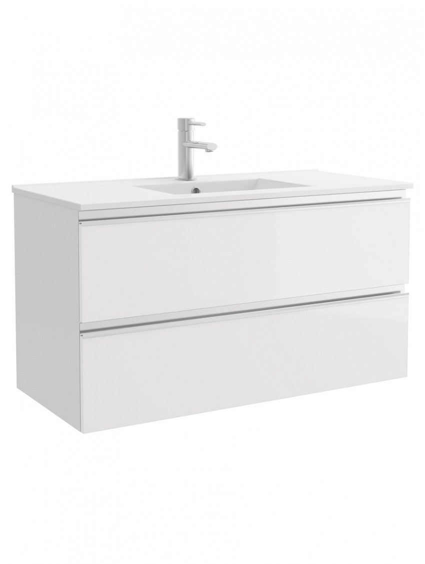 Mobile per lavabo 120x50 in legno massello naturale — Bagnochic